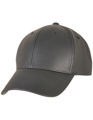 FLE-6245AL-Synthetic Leather Alpha Shape Dad Cap